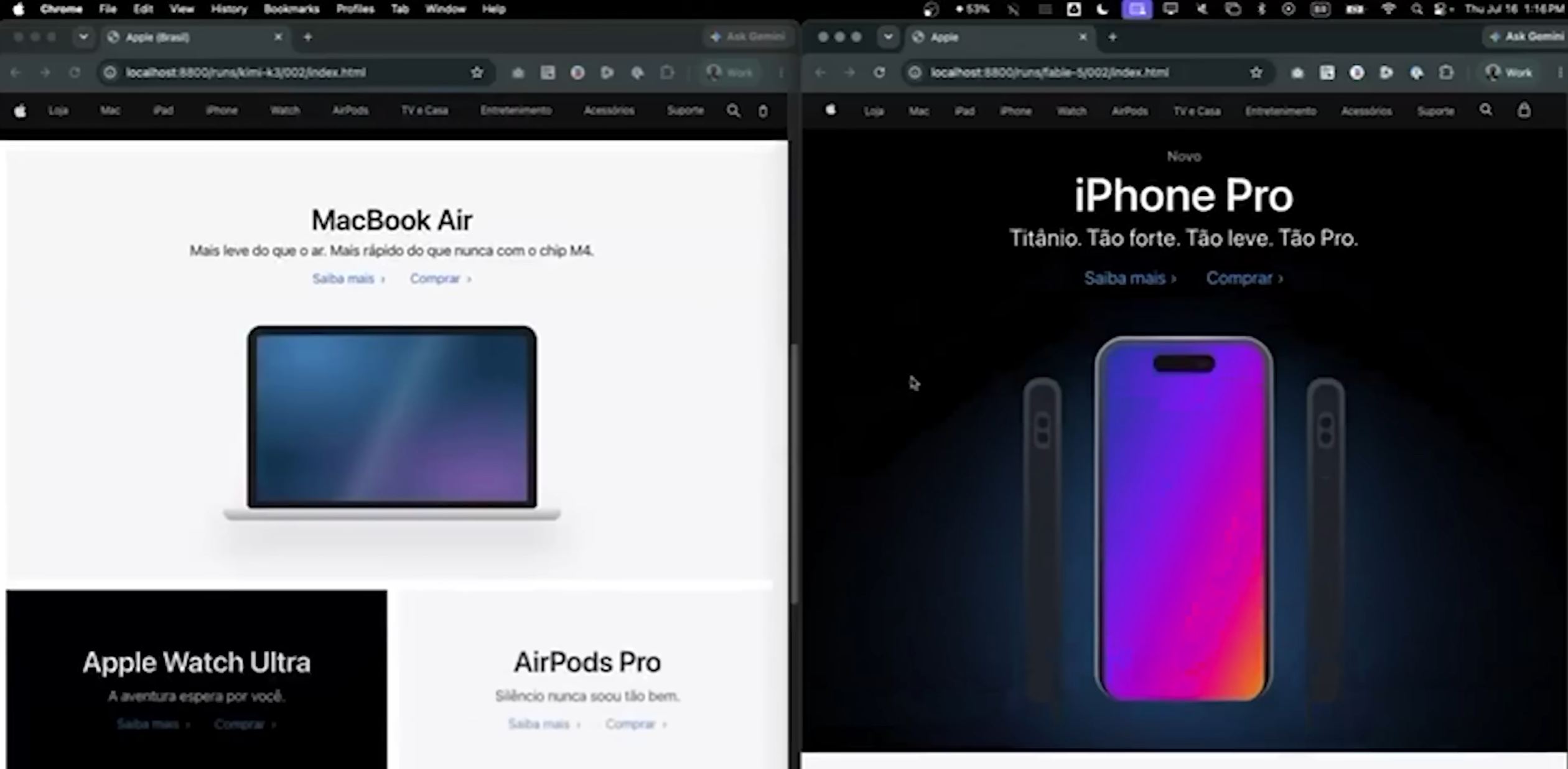 K3 ($0.44) vs Claude Fable 5 ($0.94): cloning Apple's homepage