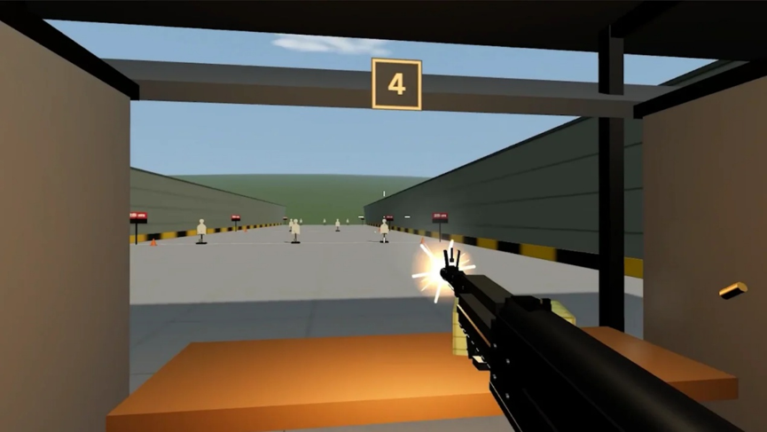 K3-generated shooting game -- weapon system, targets, and scoreboard