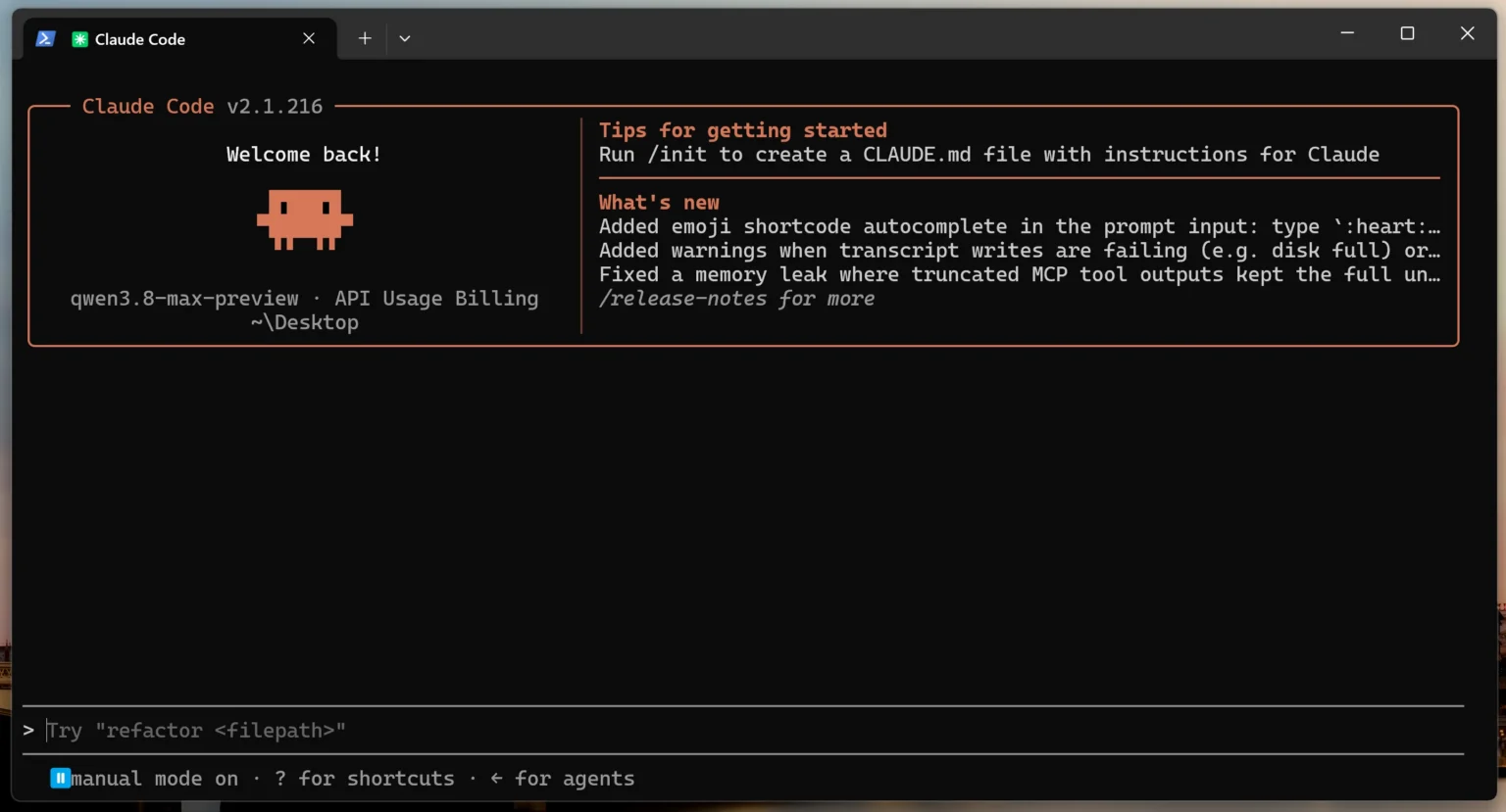 Claude Code configured with Qwen 3.8 API — PowerShell script and environment variables